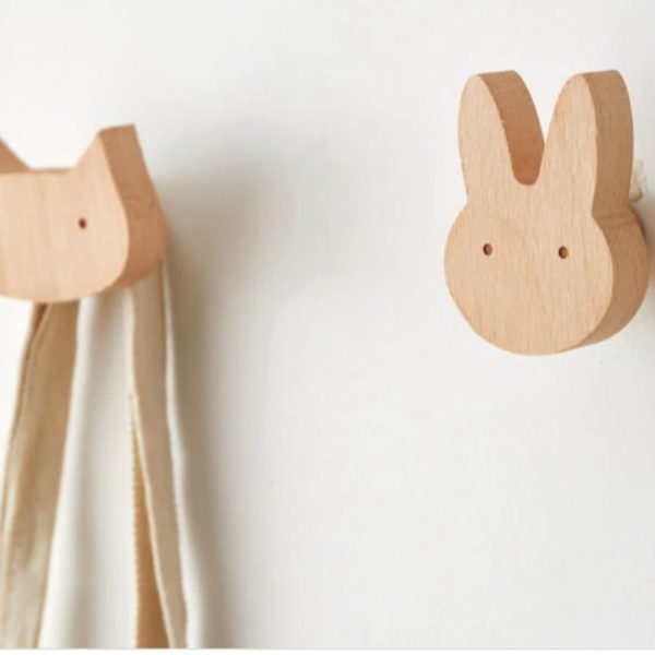 wooden hooks animals