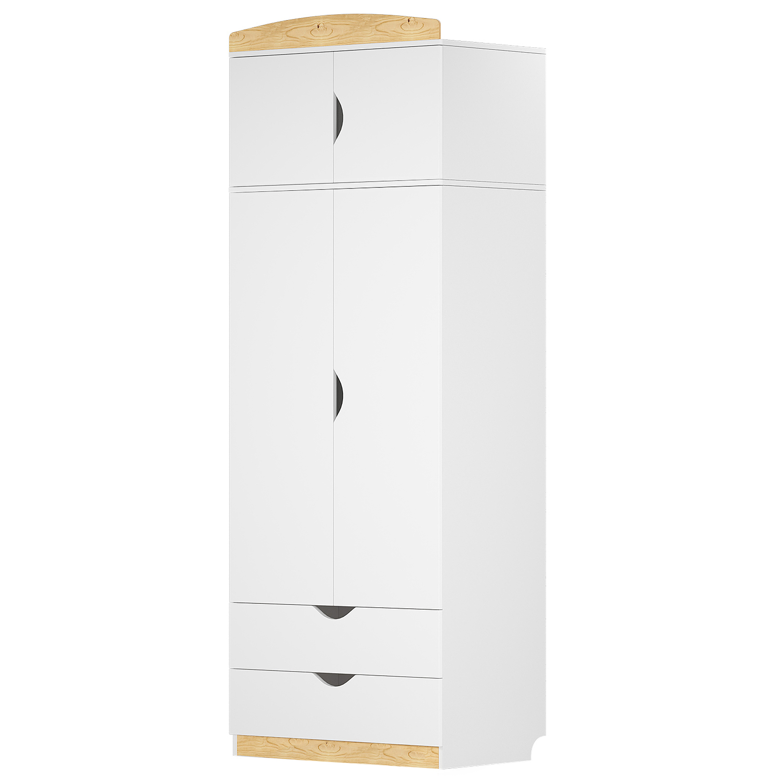 Double-door wardrobe with overhead unit Double-door wardrobe with overhead unit