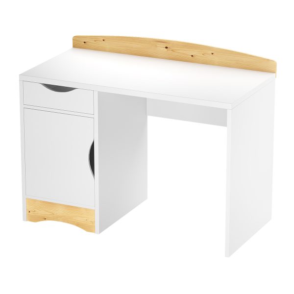 children desk cupboard and drawer white and massive wood