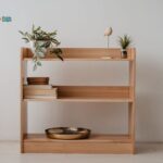 pine wood storage shelf
