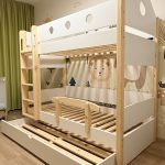 Pat supraetajat cu pat suplimentar tip sertar