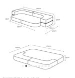 Canapea modulară pentru copii din catifea reiată moale - imagine 10
